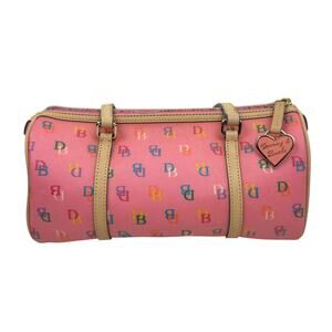Dooney & Bourke Y2K Rainbow Barrel Bag Monogram Pink LIKE NEW